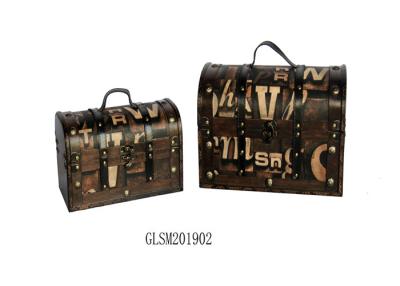 China SENMIN Household Handmade L37 Antique Leather Trunk for sale