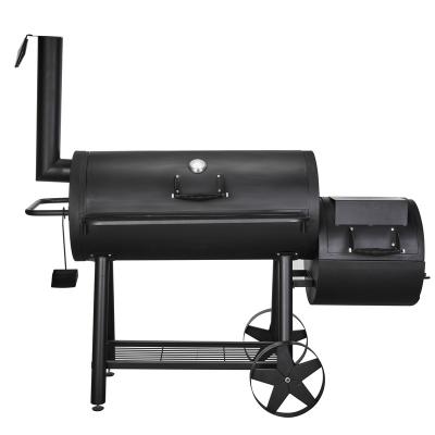 China Easily Assembled Cast Iron Wood Fire Charcoal Smoker Grill BBQ Outdoor High Temperature Painting Grill for sale