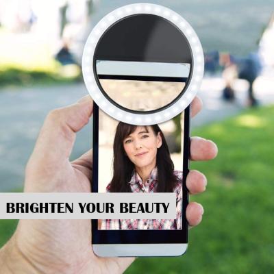 China Portable ABS+PC Night Light Phone Camera Flash Led Detachable Mobile Phone LED Selfie Ring Light Video Usb Charging For All Phone for sale