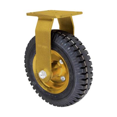 China OEM Heavy Duty Rigid 200mm Dual 8 Inch Ball Bearing Rigid Pneumatic Rubber Casters for sale