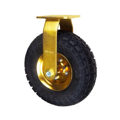 China OEM Heavy Duty Rigid 250mm Dual 10 Inch Ball Bearing Rigid Pneumatic Rubber Casters for sale