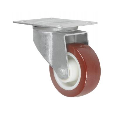 China Good Performance OEM 125mm Red Nylon PIVOT 98A Swivel Roller Bearing Casters for sale