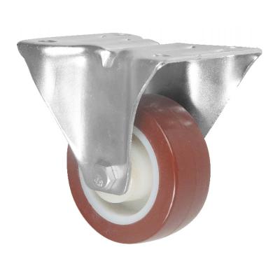 China OEM 98A Heavy Duty Red Rigid Type Nylon Roller Bearing Rigid Casters 160mm for sale