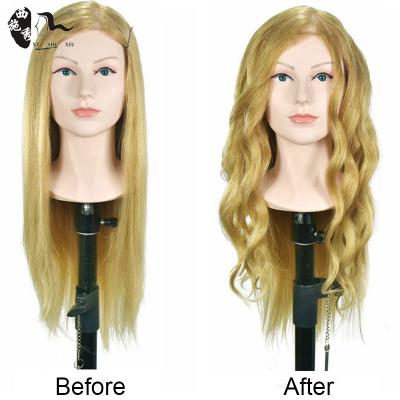 China Black Inflatable Hair Head XISHIXIUHAIR Factory Price Mixed Hair Female Training Head 60cm With Shoulder for sale