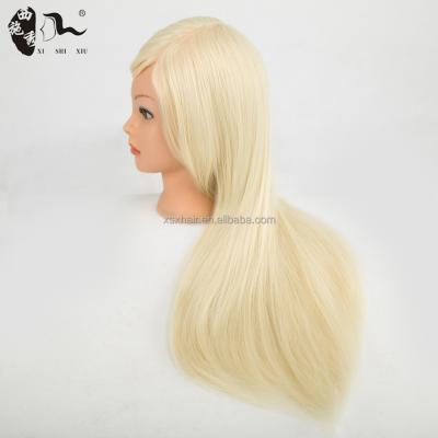 China Factory wholesale cheap price 50cm synthetic hair mannequin head inflatable. Hair Braiding Training Doll Head for sale