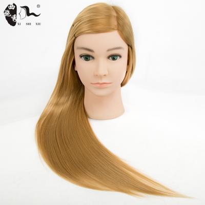 China Beautiful Inflatable Wholesale Cosmetology Mannequin Heads XISHIXIUHAIR BRAND Make Up Synthetic Hair Mannequin Head, Synthetic Hair Training Mannequin Head for sale