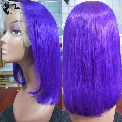 China Rose Gray Ombre Short Bob Lace Red Blue Front Wigs For Black Women Blonde 613 Inch Bob Wig XISHIXIU HAIR Wholesale 8-14 for sale