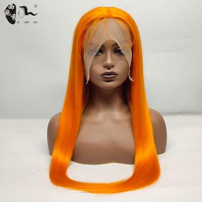 China Silky Straight Wave Ginger Red Blonde Orange Color Natural Brazilian Hair Lace Front Wigs T Part Pre Plucked Virgin Ginger Wigs for sale