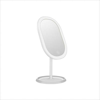 China Three Color LED Lighted Makeup Mirror Professional Cosmetics LED Table Vanity Mirror Smart Smart Adjustable Mirror for sale