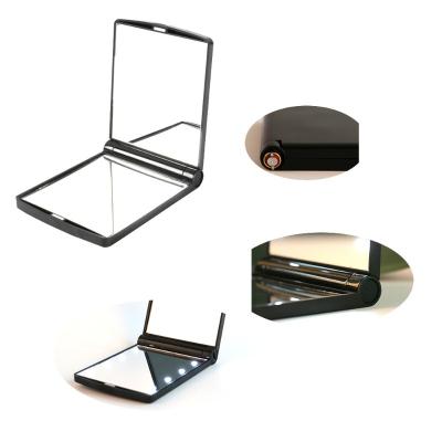 China Custom Square Compact Mirror logo lighted, single side hand mirror with customization, cheap plastic mirror for sale