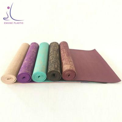 China Eco-Friendly Non-Toxic Natural Organic Waterproof Washable Yoga Mat With Custom Logo Non-slip Durable Gemjute PVC Jute for sale