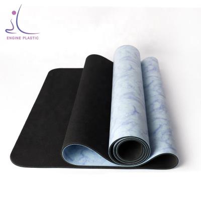 China Washable Anti-Slip Durable Non Slip Premium Custom Print Yoga Mat Natural Rubber Rept Suede Band Foldable Yoga Mat for sale