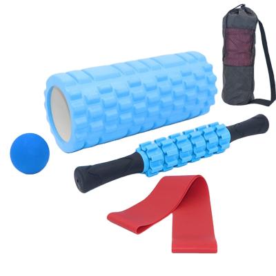 China High Quality High Density Deep Yoga Kit Custom Logo Eco Friendly EVA Foam Roller Factory Price Cloth Massage Set for sale