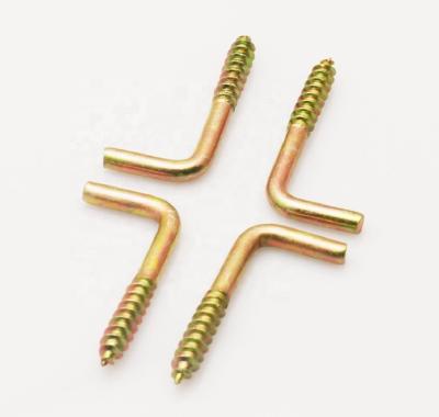 China Round Zinc Yellow Special Double Ended L Shape Square Lug Screw for sale