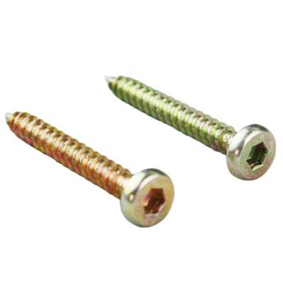 China Yellow Zinc Pan Head Hex Socket Head Tapping Screw for sale