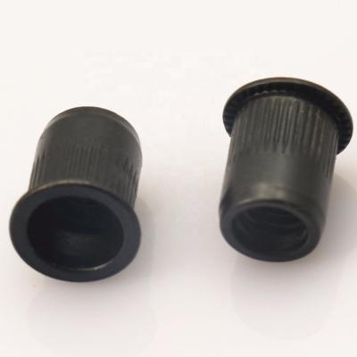 中国 Matte Black Flat Head Knurled Hollow Rivet Nuts For Furniture Fasteners 販売のため