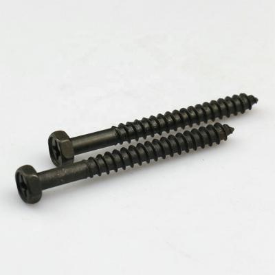 中国 Round Furniture Fasteners Black Phillips Recessed Hexagon Head Wood Screws 販売のため