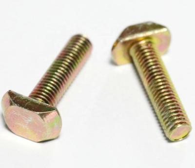 China Pan Yellow Zinc Plated Square T Type Head Machine Screw Bolt for sale