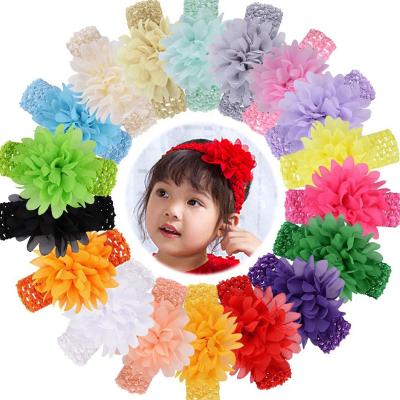 China Popular Children's Headband Mesh Headband With Chiffon Flower Baby Headband Baby Hair Accessories for sale