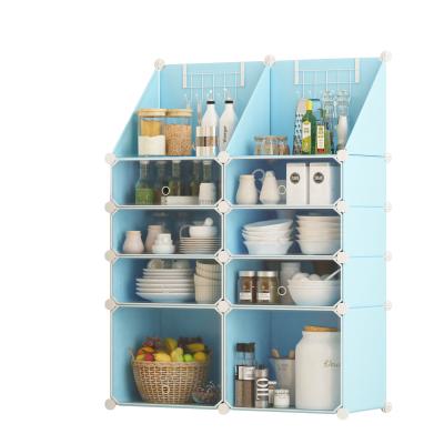 China Sustainable Kitchen Shelves Wholesale Custom Multi-Layer Plastic Shelf , Portable Storage Kitchen Shelves for sale