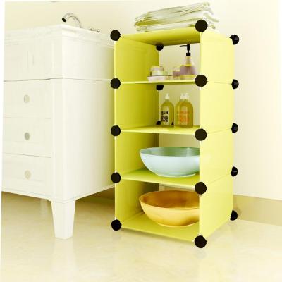 China Sustainable Cube DIY Storage Rack Cabinet Modular Organizer Bathroom Plastic Cabinet For Laundry for sale