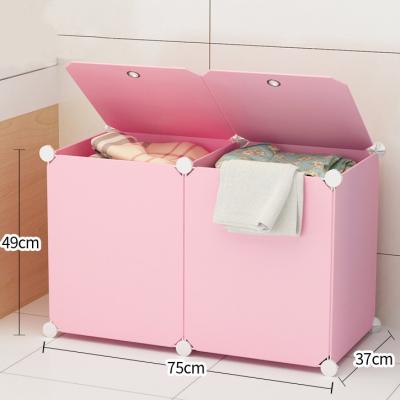 China Eco-friendly Sustainable Cubes White Color Plastic Material Bathroom Laundry Storage Organizer for sale