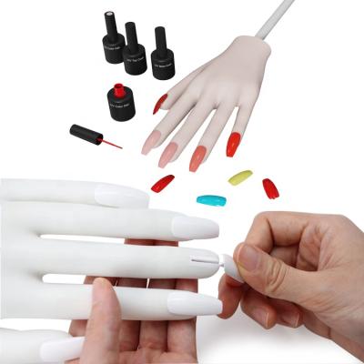 China Mechanic Acrylic Silicone Nail Training Practice Non-Toxic Economical Realistic Fake Hand With Private Logo for sale