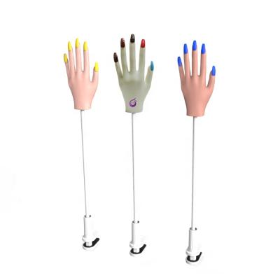 China Wholesale Non-Toxic Glueless Technology Manicure Realistic Nail Practice Hand Silicone Kit With Tips Custom Logo for sale