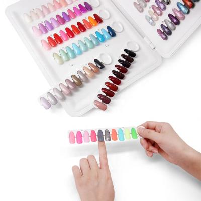 China Professional salon nail gel polish color card display book A4 size plastic nail polish color card for sale