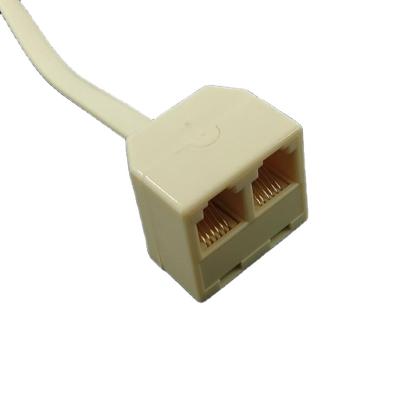 China ABS RJ12 6P6C 1 Female To 2 Female Telephone Line Cable Connector And Splitter Uvital Telephone Land Line Splitter for sale