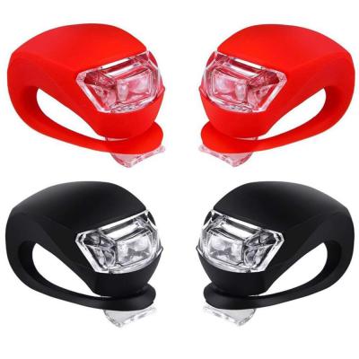 China Colorful Silicone LED Mountain Bike Bicycle Lights Front Tail Warning Lights 3.1*4.6*3CM for sale