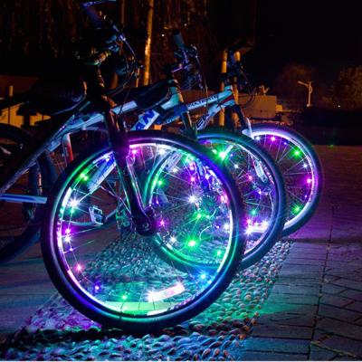 China USB Rechargeable Color Dot Night Decoration Bike Front 20 LED Flash Rear Wheel Spoke Light HF85 for sale