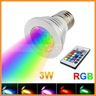 China Aluminum Narrow Beam Spot Light For Holiday 16 LED Lamp 3W RGB Colorful Bulb E27 for sale