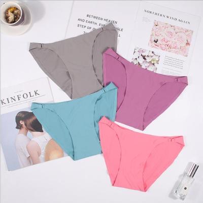 China Low Rise Briefs Ladies Panties Ladies Panties Ice Silk Seamless Adjustable One Piece Antibacterial Solid Color for sale