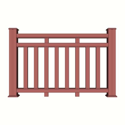 China Easily assembled outdoor waterproof composite wpc wood railing easy installation customized size for home and garden patio for sale