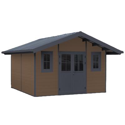 China Easily Assembled E2844 4M*4M Outdoor Metal Storage Shed Low Cost Exterior Waterproof Wooden Wall Window Frame Surface Garden Shed for sale