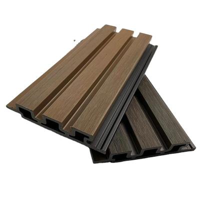 China Waterproof/eco-friendly/UV-resistant/anti-water/non-slip/easy install new teak color coextruded composite wall wood cladding exterior cladding decoration for sale