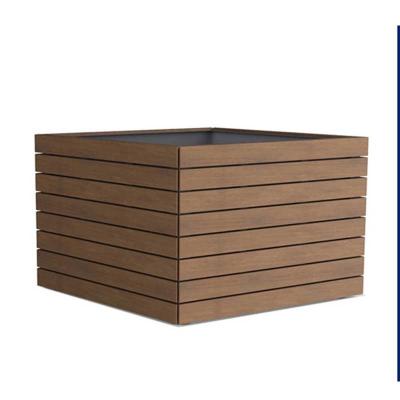 China Large Modern Wholesale Outdoor WPC Wood Recycle Plastic Flower Planter Pot Box With Alu Frames for sale