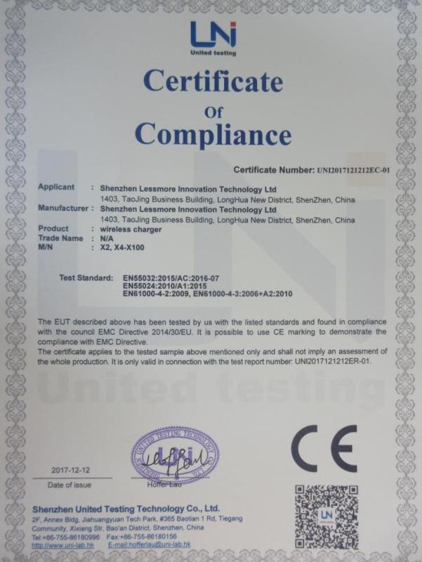 CE - Shenzhen Lessmore Innovation Technology Ltd.