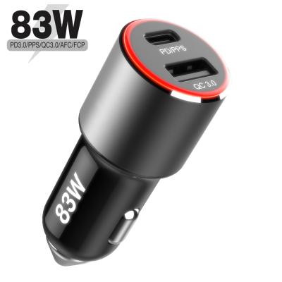 China New 2021 Hot Selling China-chic PD 83W 65W Electric Car Fast Charging Charger For Mobile Phone 6A Usb Car Charger for sale