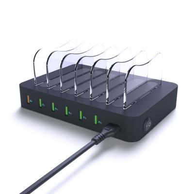 China Tablet Best Selling 6 Port Multi Station Holder Charging USB Charger Desktop Dock for sale