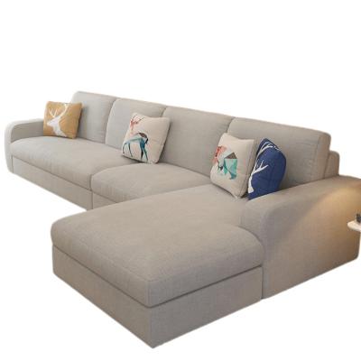 China Wholesale Modular L Shaped Sectional Fabric Sofa Set Modern Sofa Furniture Cotton Linen Fabric Sofa for sale