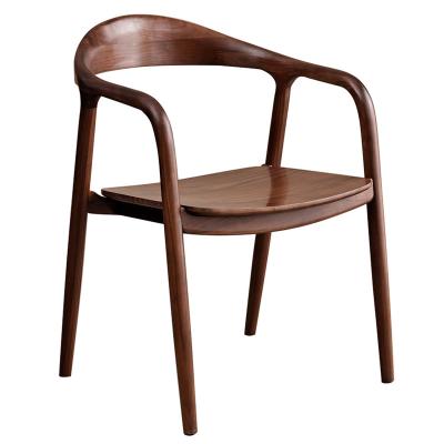 China Modern Nordic Modern Armrest Restaurant Chair Solid Wood Wood Frame Luxury Dining Chair Cafe Chair for sale