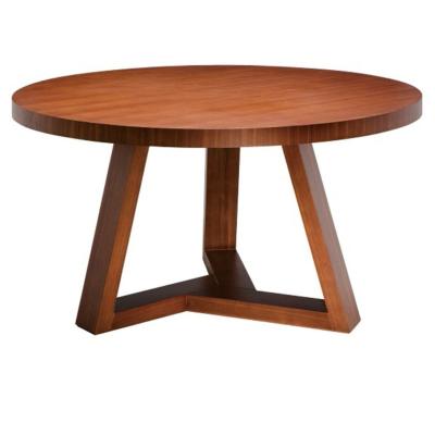 China Modern Solid Wood Restaurant Dining Tables Around Modern Dining Table/Cafe Room with 3 Cross Legs for sale