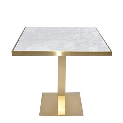 China Modern high quality modern restaurant dining table Bistros place marble table marble furniture/cafe room for sale