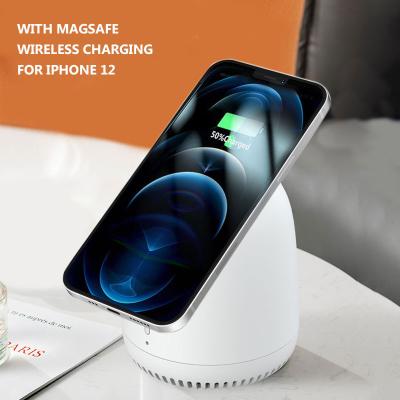 China New Product D5 AirPlay Bsaa Super Hot Stereo Subwoofer Magnetic Fast Phone Charger Bluetooth Wireless Speaker With Charger For Table for sale