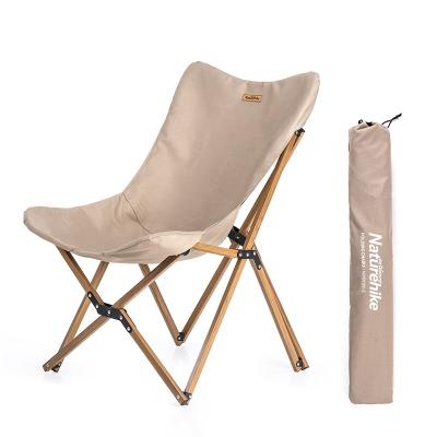 China Naturehike MW01 Outdoor Outdoor Furniture Wood Grain Folding Aluminum Camping Moon Chair for sale