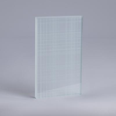 China Supermarket Decorative Fabric Laminated Glass Toughened Art Glass Fabric Wire Mesh Translucent Laminated Glass for sale