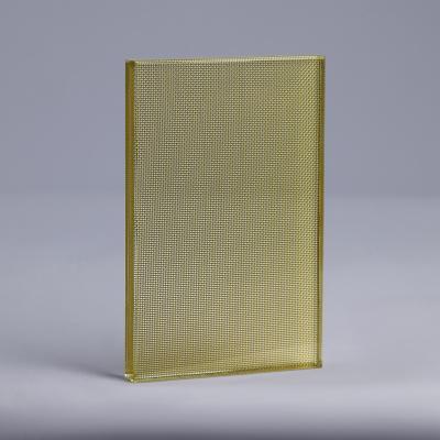 China Supermarket Colorful Wired Decorative Fabric Laminated Glass Toughened Art Glass Fabric Wire Mesh Translucent Laminated Glass for sale