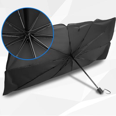 China Interior Soft UV Window Sunshade Umbrella Car Protection Handle Silicone Car Windshield Lowering Temperatures Foldable Umbrella for Tesla for sale